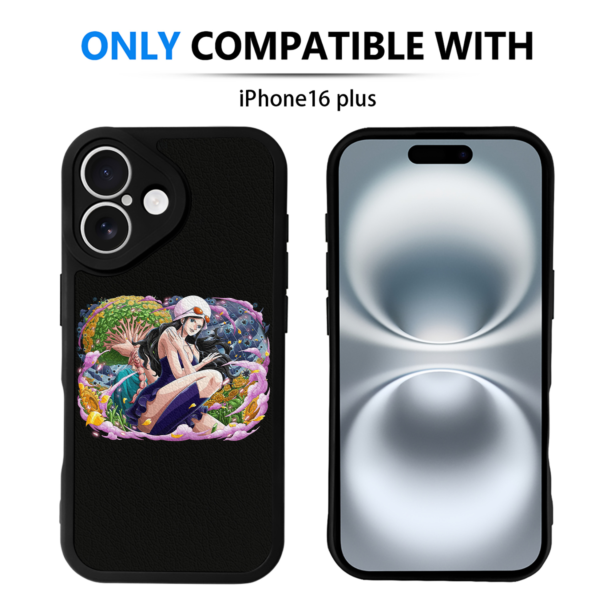 （画像用） ワンピース ニコ・ロビン ONE PIECE Nico Robin 【iPhone 16シリーズ対応】シリコンスマホケース（レザー調） 材質：シリコン